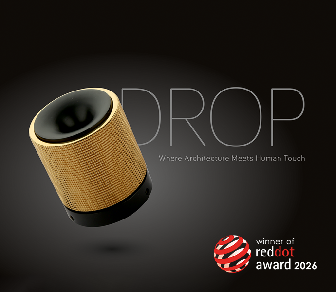 Atcraft Red Dot and German Design Award badge for excellence in door hardware design