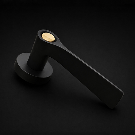 Ving designer rose handle on rosette from the Atcraft Aura Collection
