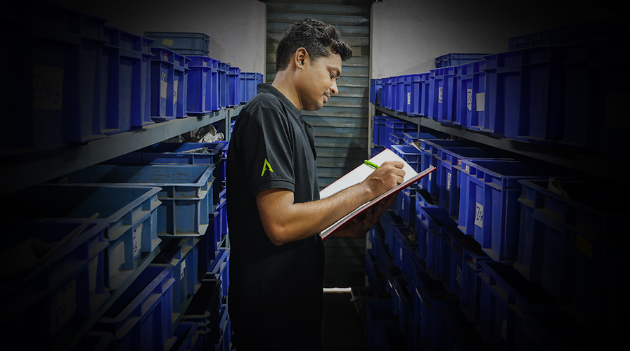 Inventory storage and warehouse management for finished Atcraft luxury door hardware