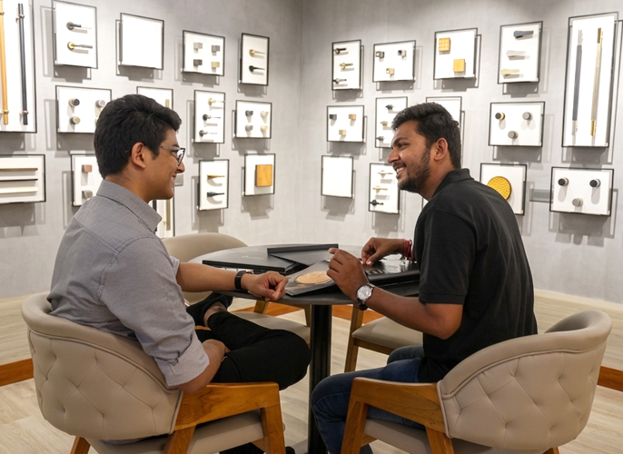 Architects and interior designers collaborating at Atcraft Design Studio