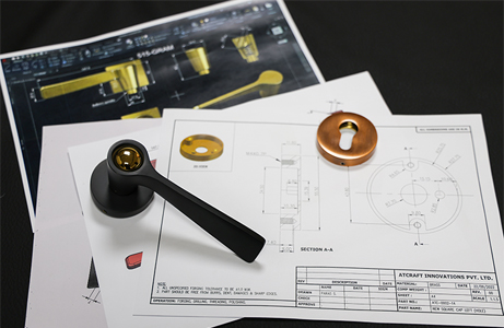 Atcraft Design Studio showcase of custom architectural door handle concepts and craftsmanship